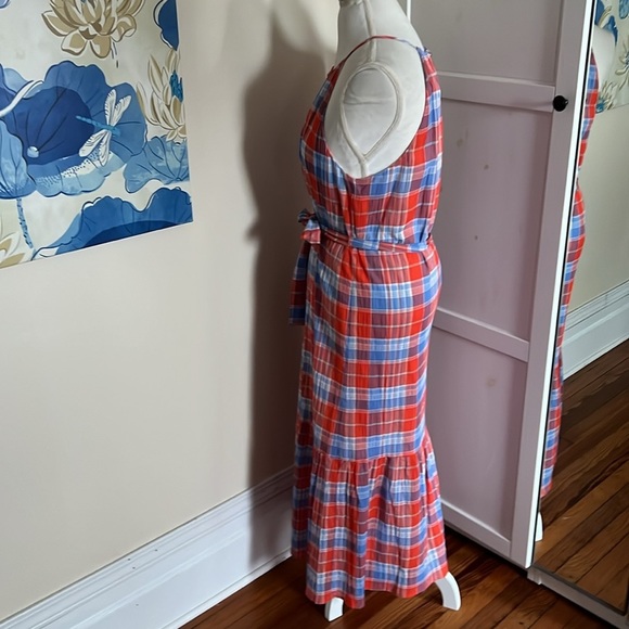 Tommy Hilfiger Red and Blue Plaid Maxi Dress - Picture 4 of 11